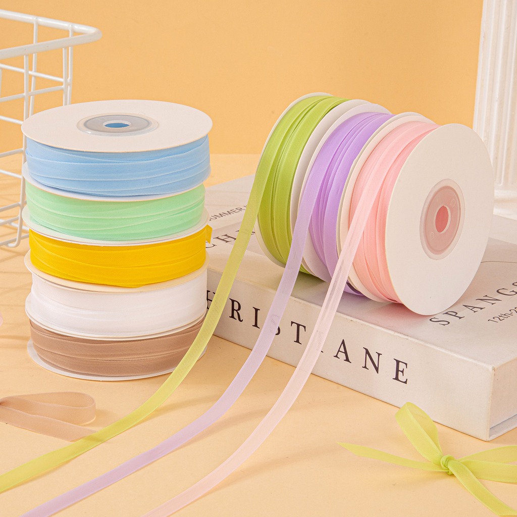 Ribbon Organza Roll - Fita de Organza Dupla Face Leite