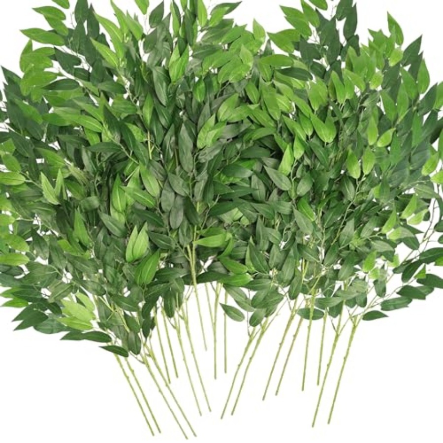 Ruscus Stem Faux - Hastes Artificiais de Ruscus Italiano, Pacote