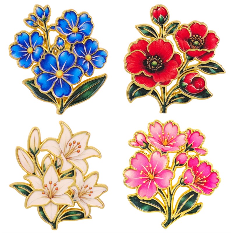 Florist Supplies - Broche Esmaltado Vintage Fofo e Colorido