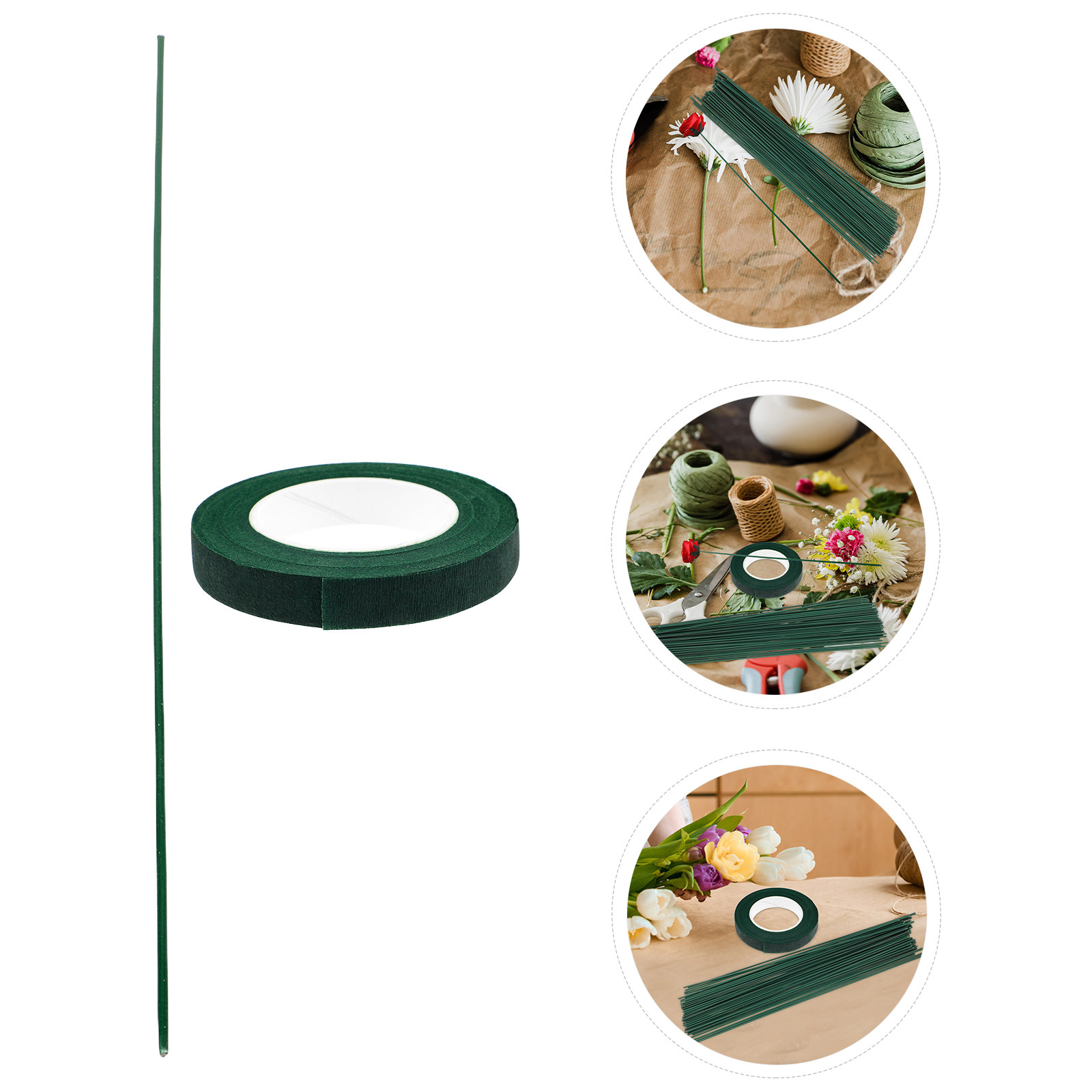 Floral Tape Green - 1 Conjunto de Fita e Arame