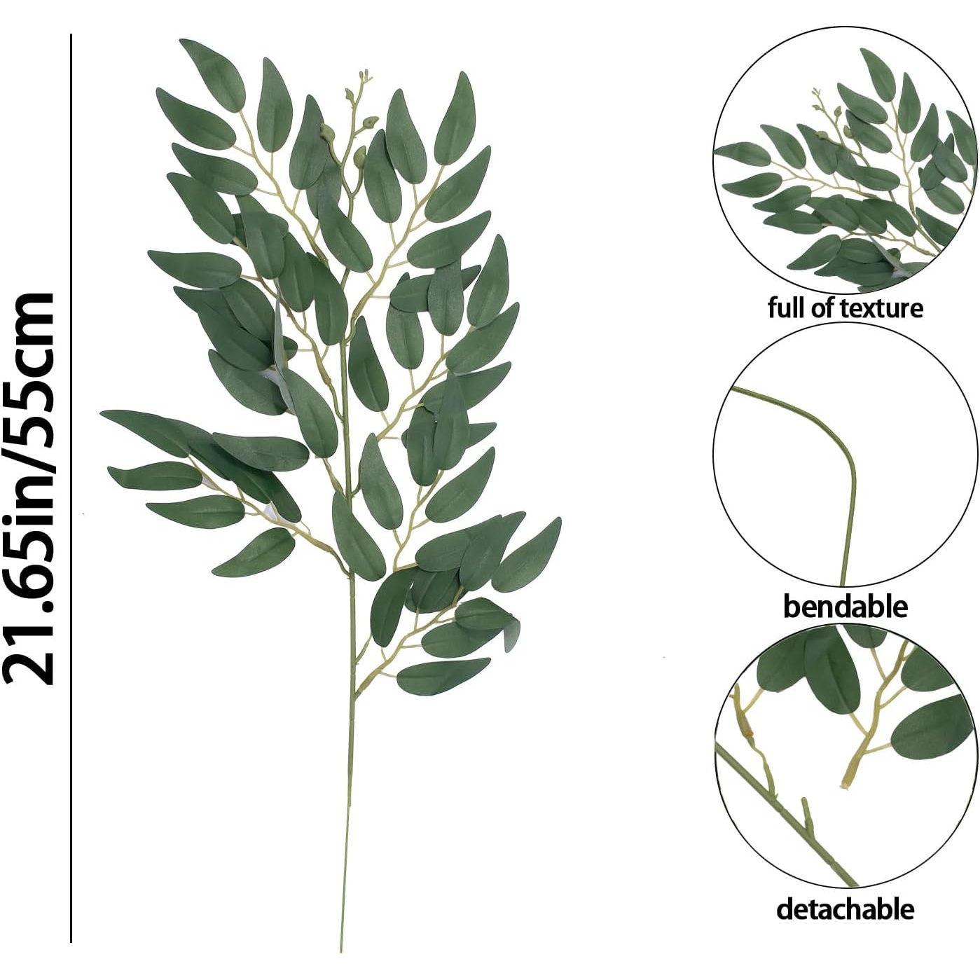 24 hastes artificiais de veget - Ruscus Stem Faux avaliação e preço
