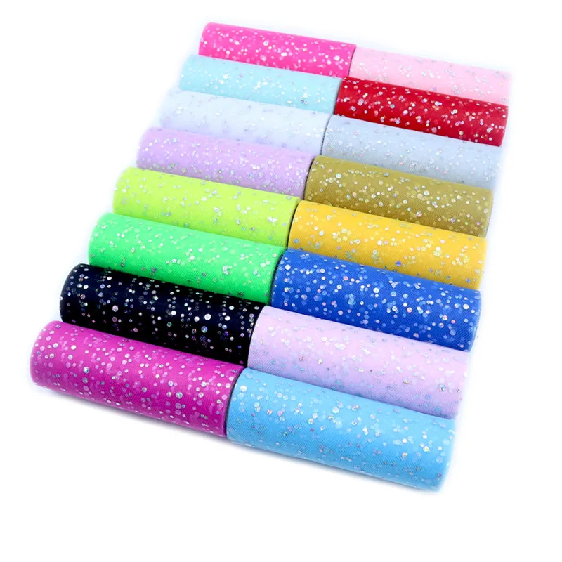 Glitter Sequin Tulle Roll, Spo - Ribbon Organza Roll avaliação e preço