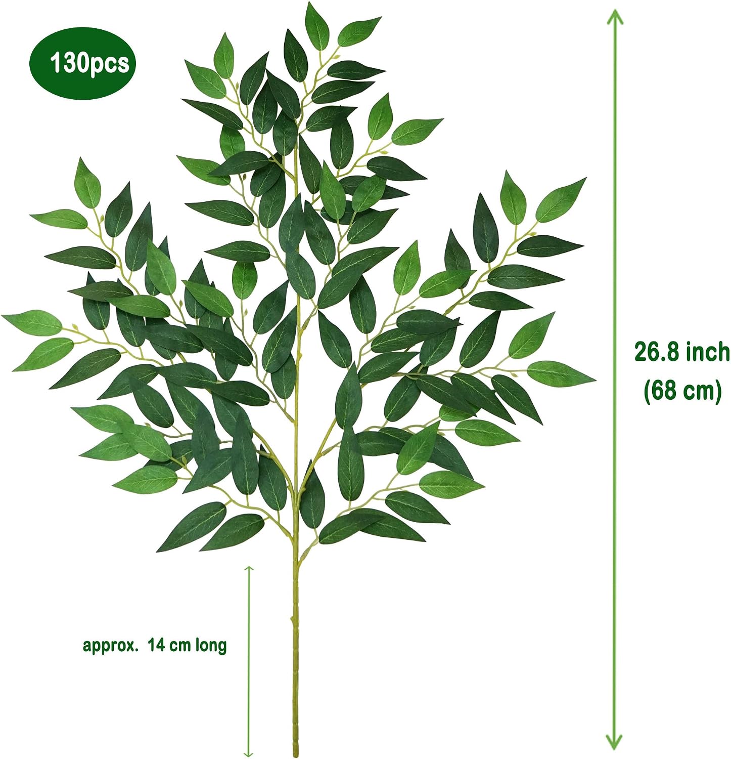 130 Peças de 68CM de Ramos de  - Ruscus Stem Faux avaliação e preço
